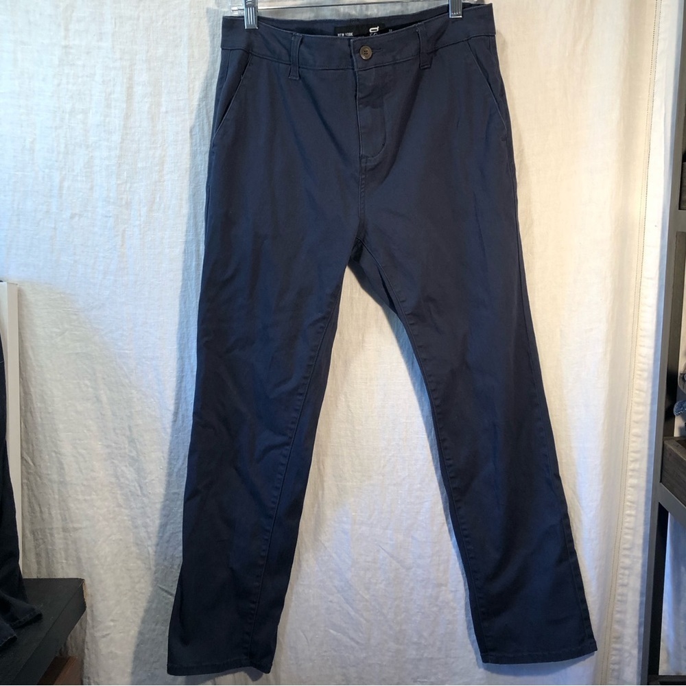 NWOT RSQ Mens New York slim straight chino pant in washed navy stretch 32x30 - Picture 2 of 8
